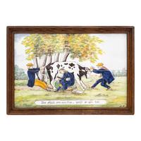 A Dutch Delft Proverb Tile Scene
