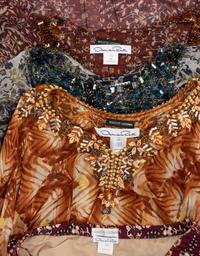 Four Oscar de la Renta Embellished Beachwear Items: One Swimsuit with Shirt, One Tunic, and One Caftan, Summer 2006-Resort 2007