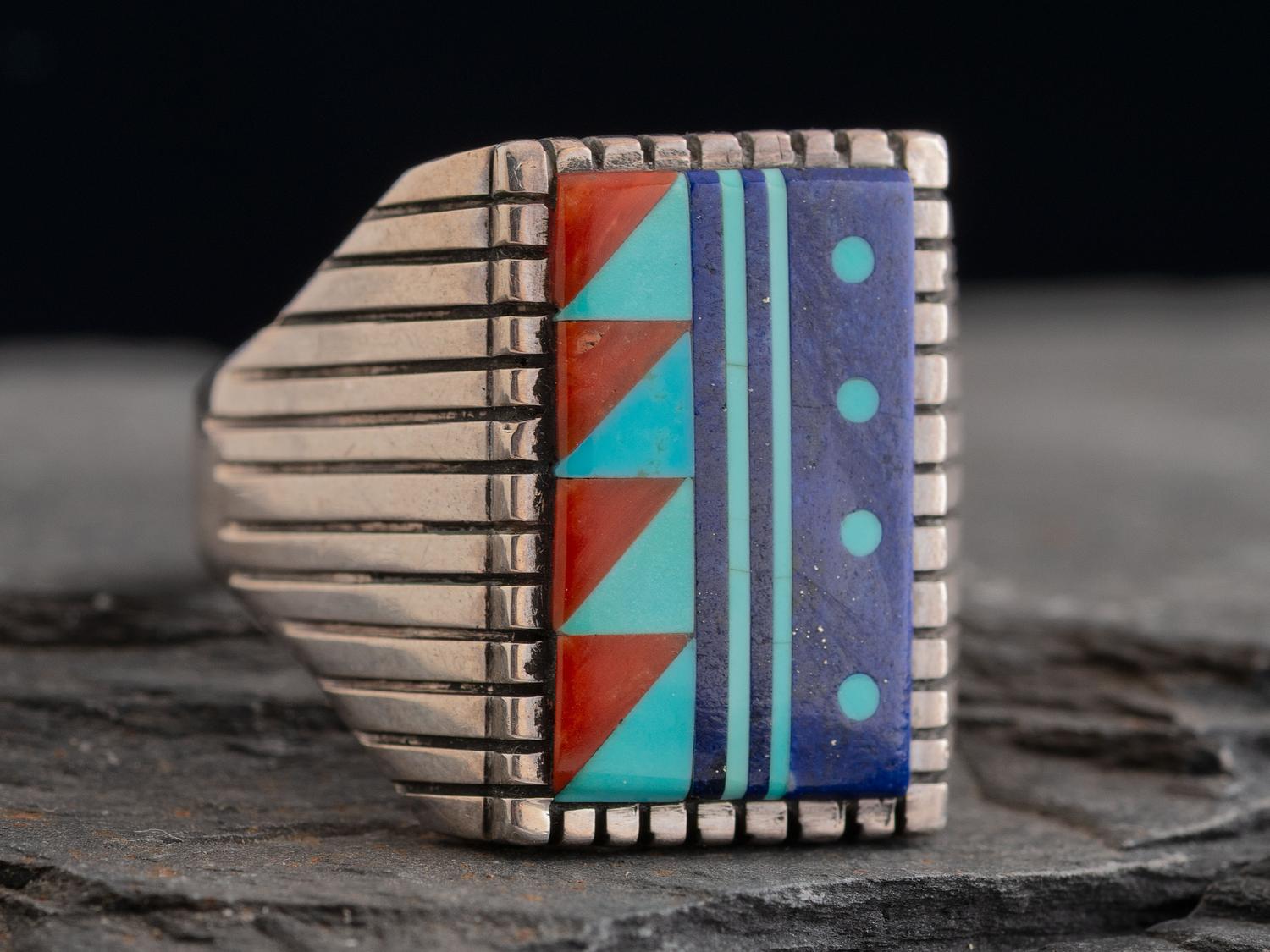 Sterling Silver and Inlay Ring