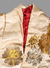Three Japanese Embroidered Silk Kimono
