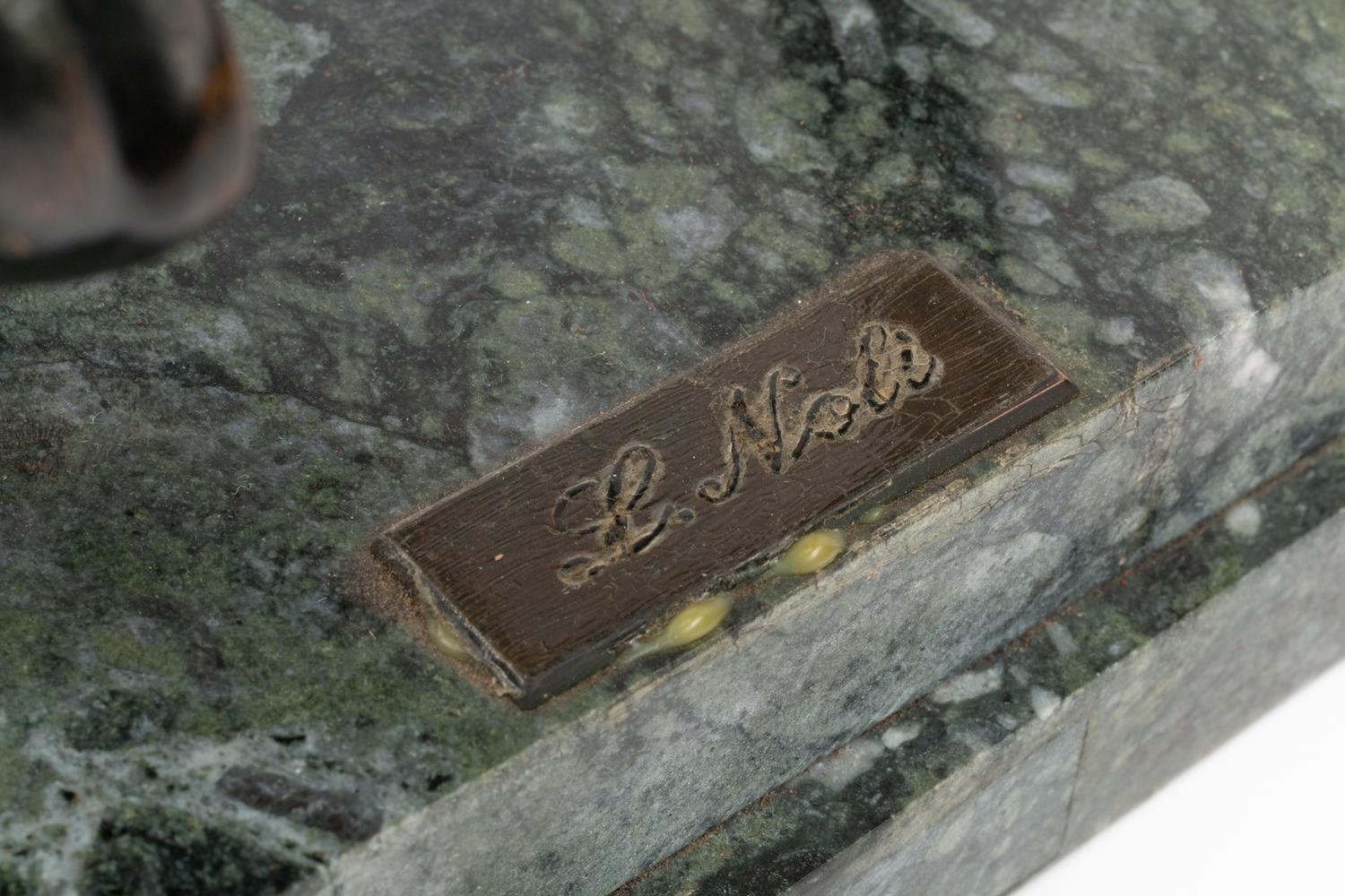 A Continental Bronze Model of a Horse on a Marble Base