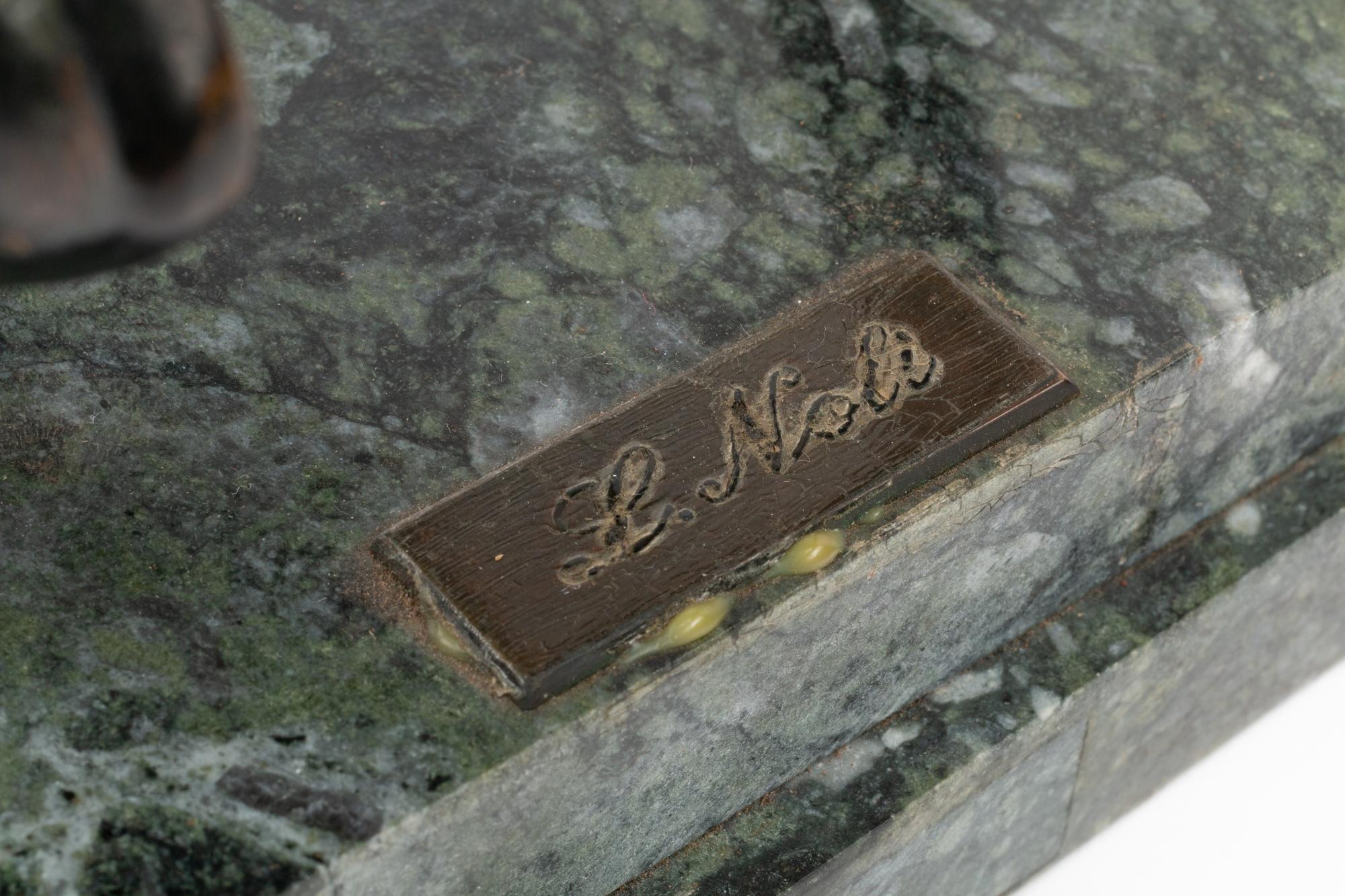 A Continental Bronze Model of a Horse on a Marble Base