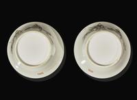 A pair of Chinese grisaille decorated porcelain cups 墨彩小盞一對