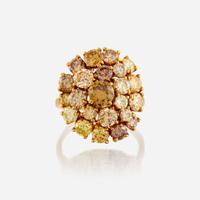 A colored diamond and eighteen karat gold ring, Julius Cohen