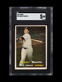 A 1957 Topps Mickey Mantle Baseball Card No. 95 (SGC 5 EX)