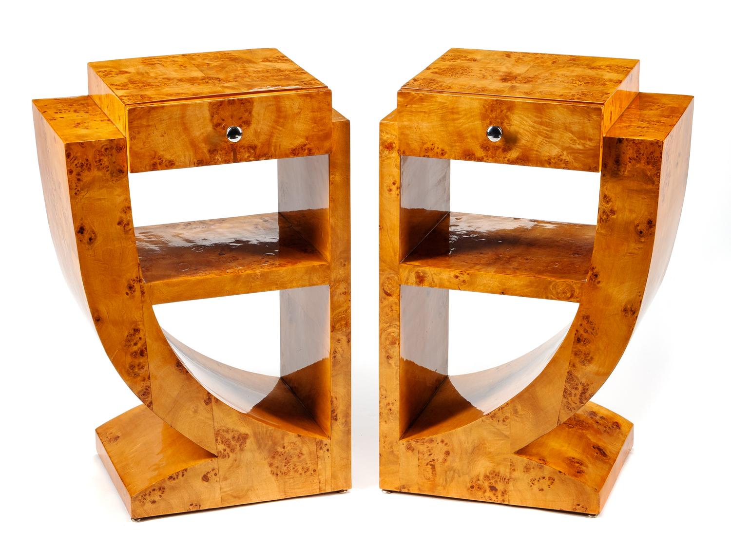 A Pair of Art Deco Style Nightstands