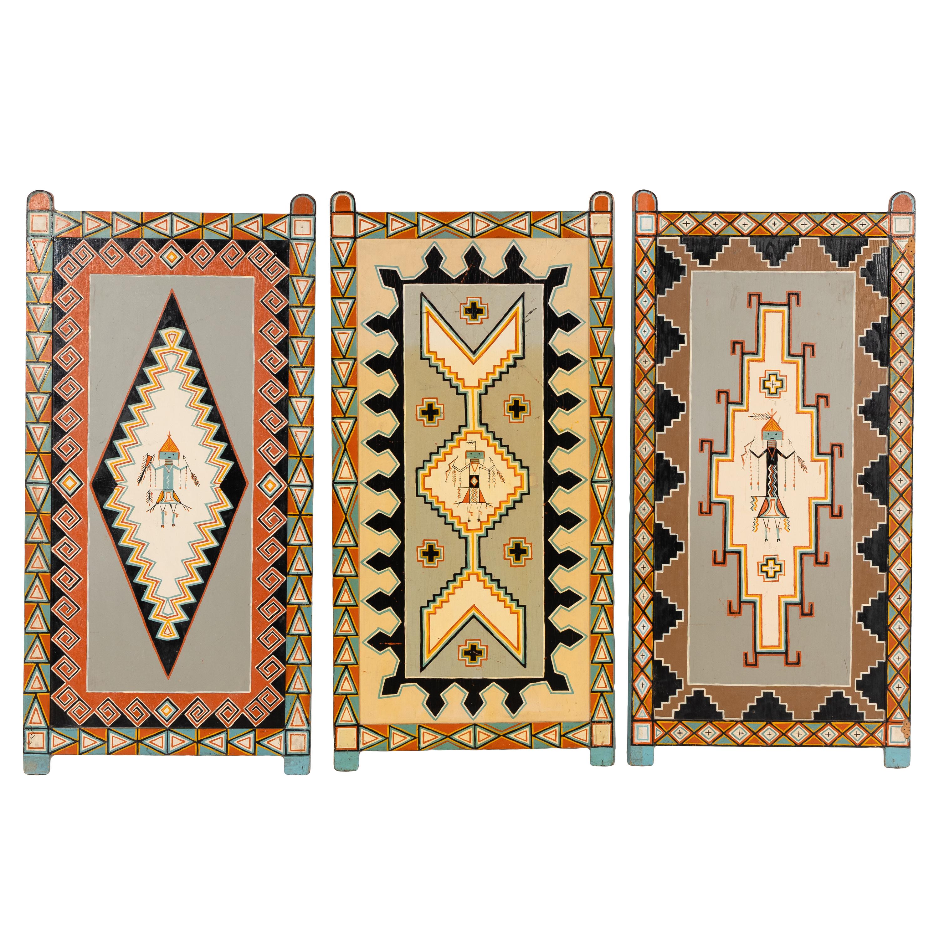 Double-Sided Painted Wood Screens from Shiprock Trading Post
