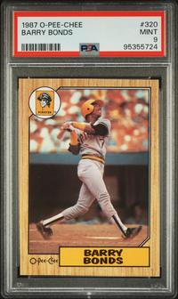 A 1987 Barry Bonds O-Pee-Chee Rookie Baseball Card No. 320 (PSA 9 MINT)