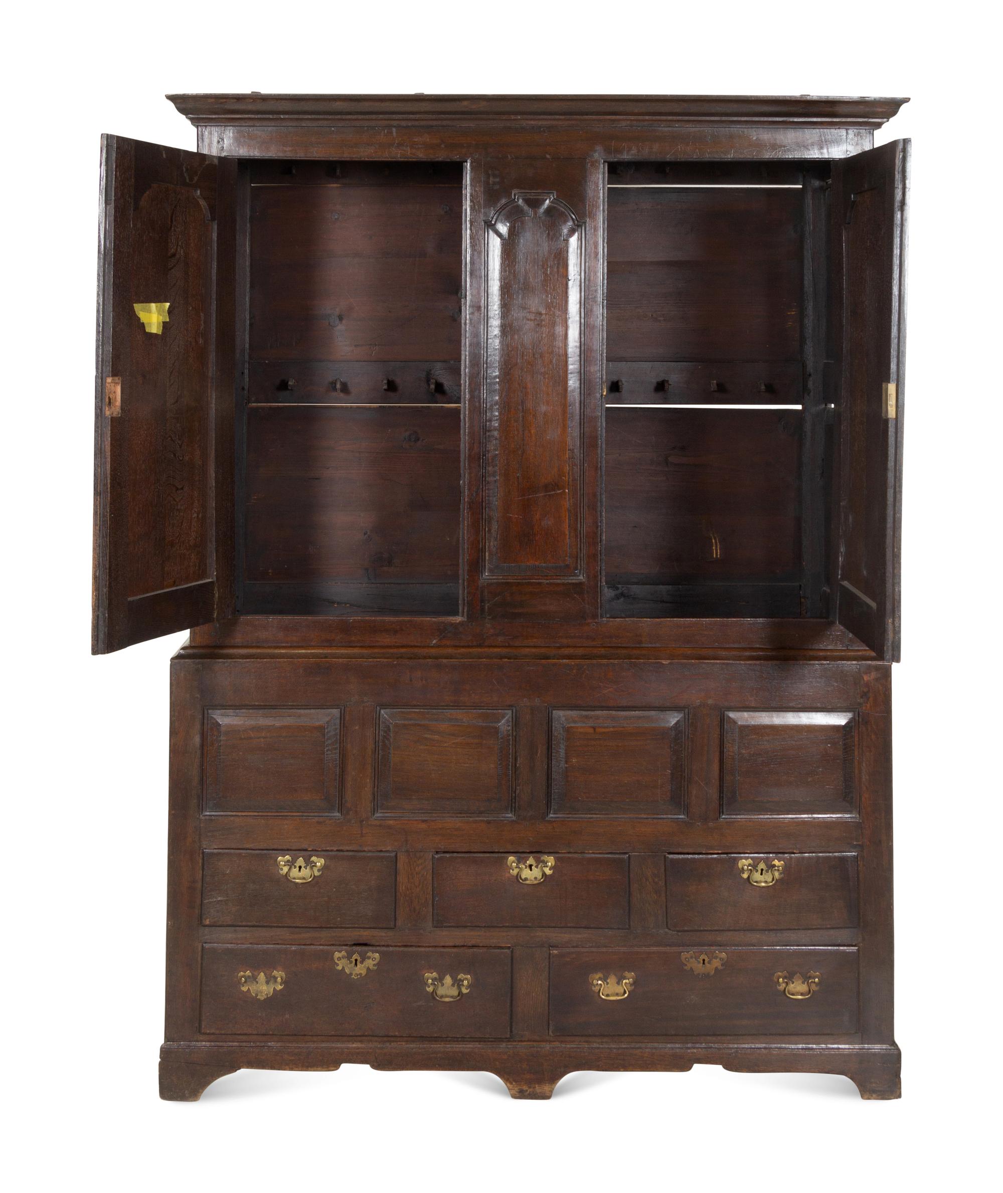 A George III Oak Linen Press