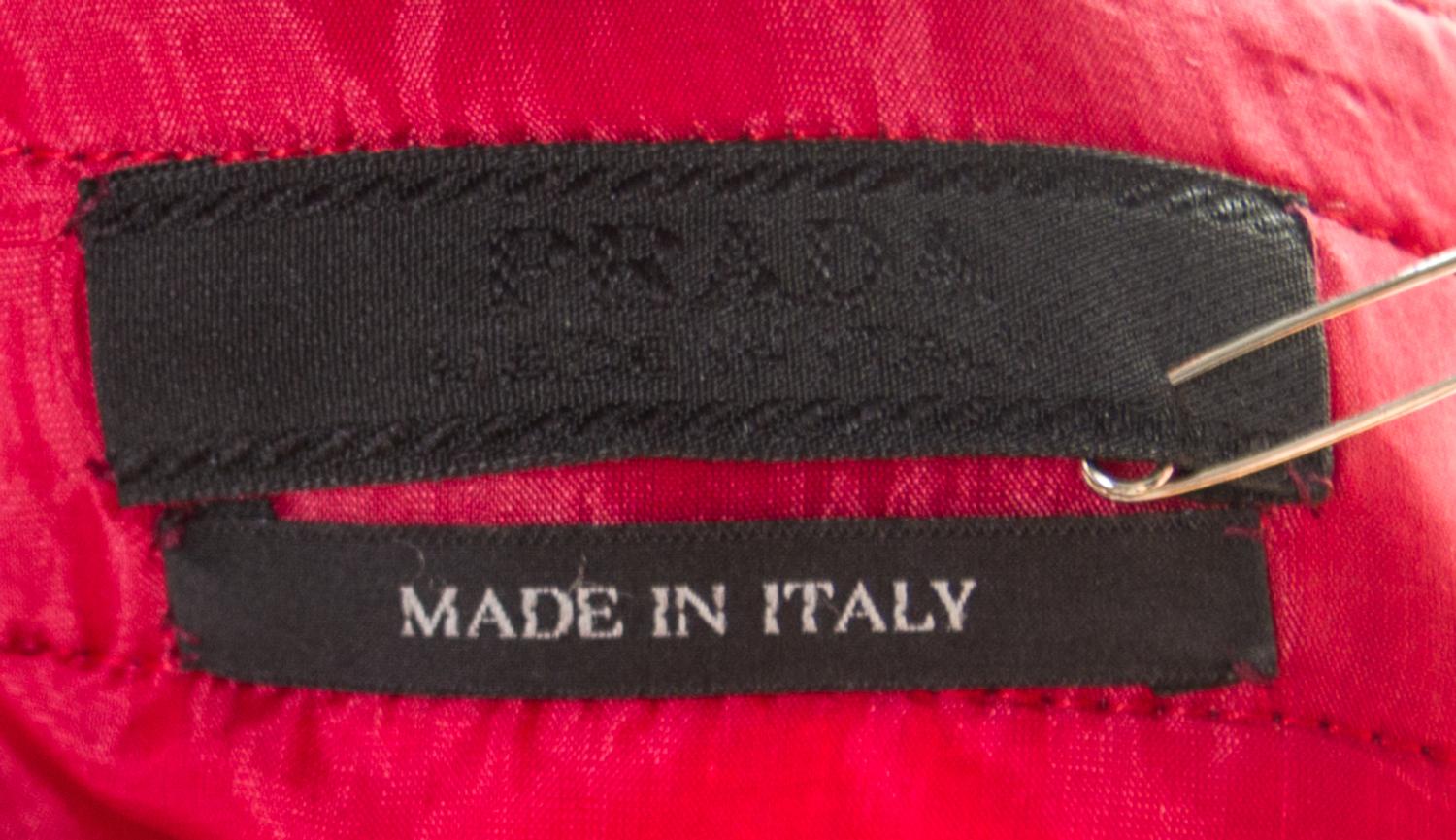 A Prada Red Wool Dress, Size 42.