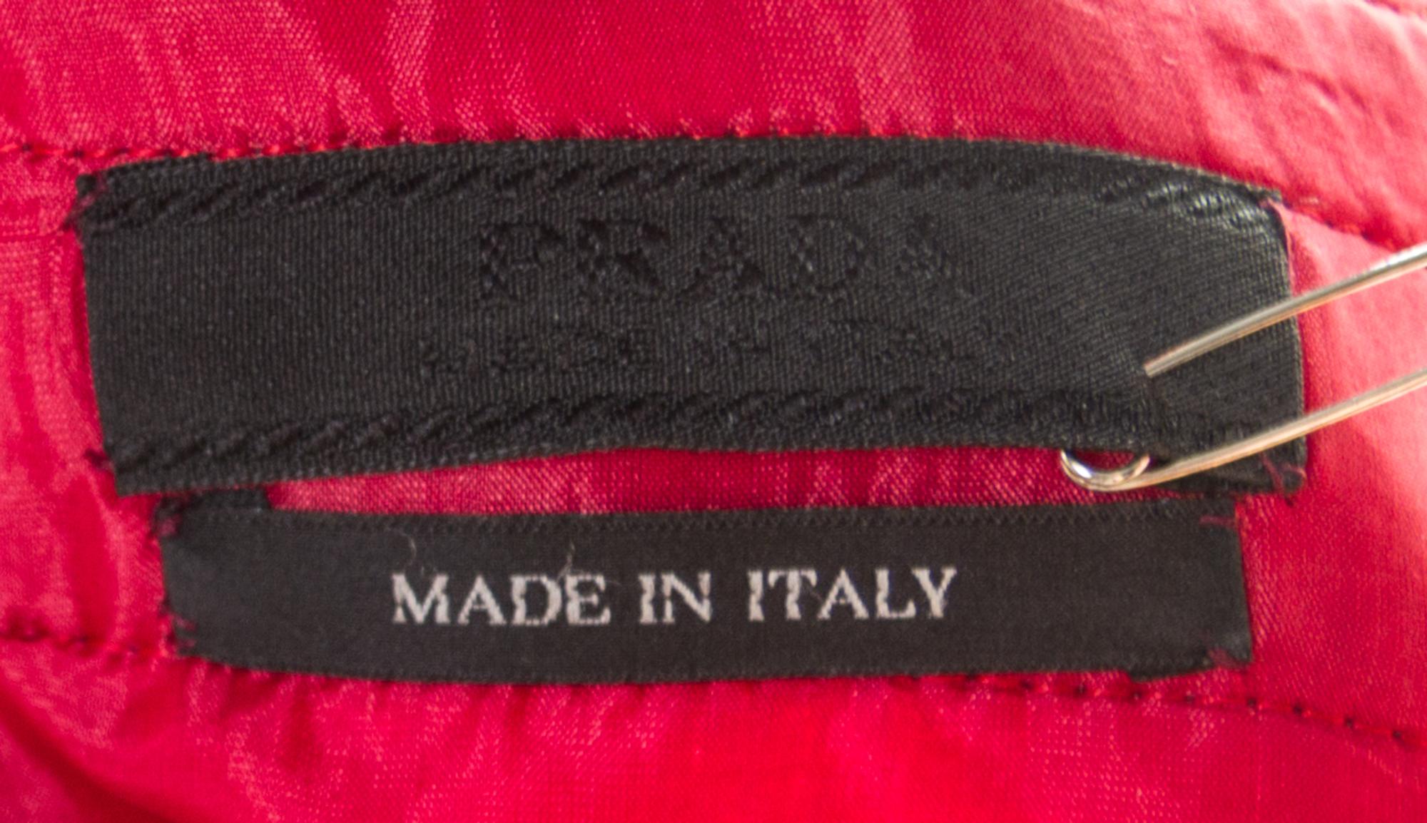 A Prada Red Wool Dress, Size 42.
