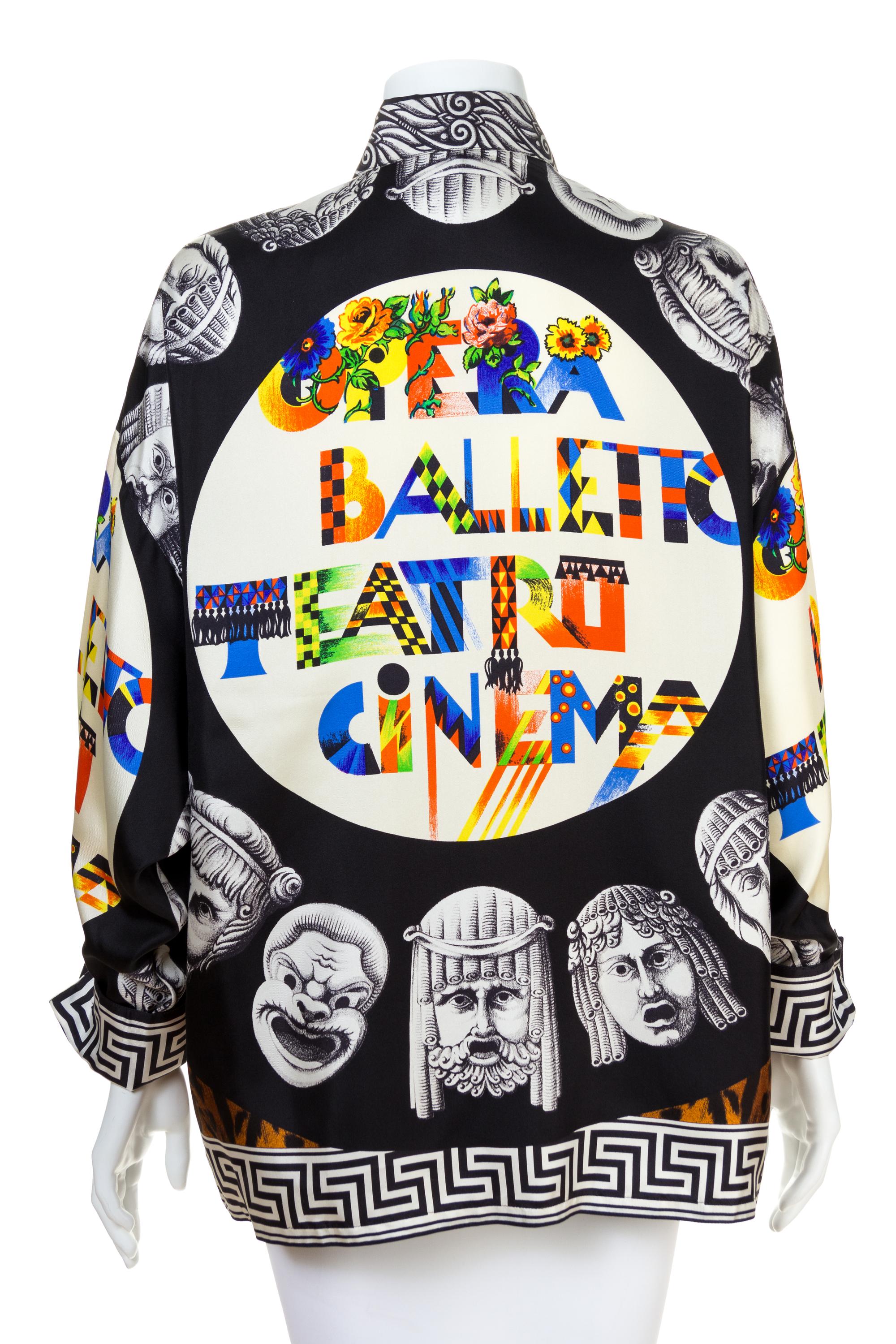 A Gianni Versace Silk Print Shirt, Size 44.