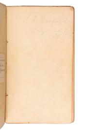 [GARFIELD, James A. (1831-1881), his copy]. The Stars of the Earth; or, thoughts upon Space, Time, and Eternity . Boston: Wm. Crosby and H.P. Nichols, 1850.