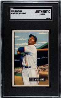 A 1951 Bowman Ted Williams Baseball Card (SGC AUTHENTIC)