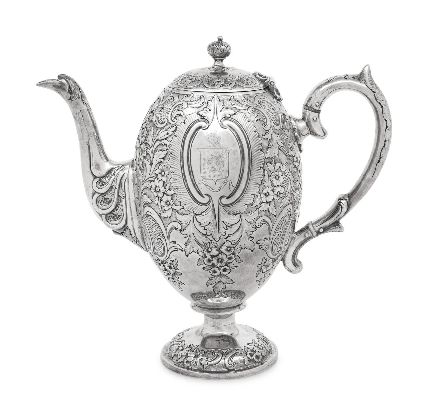 A Scottish Victorian Silver Coffee Pot
