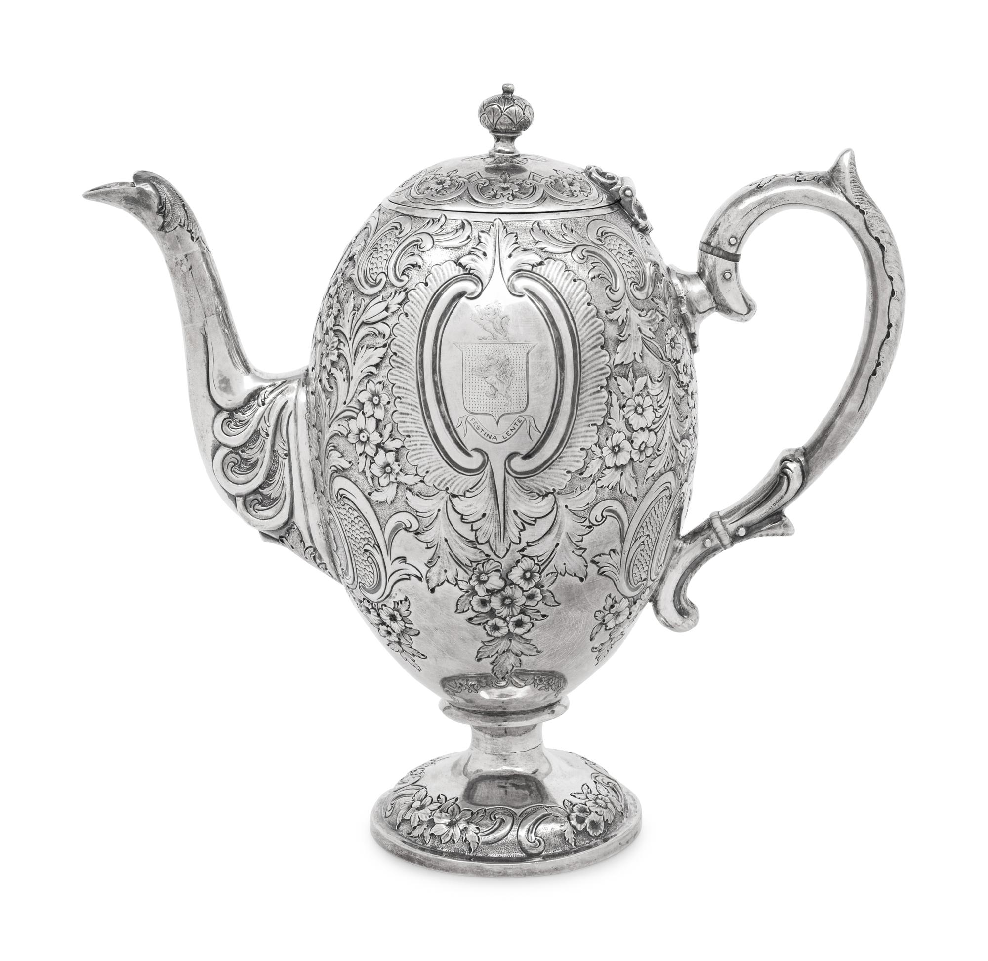 A Scottish Victorian Silver Coffee Pot