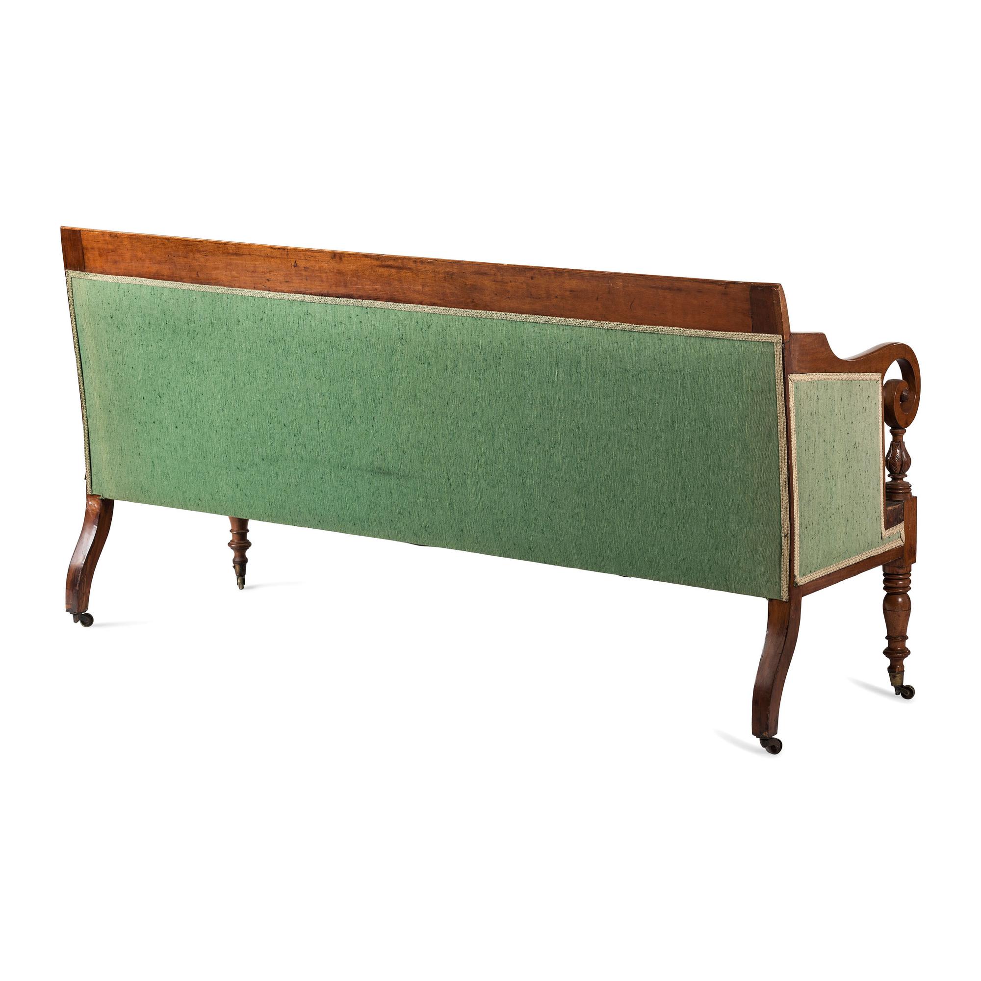 A Classical Carved and Figured Mahogany Settee