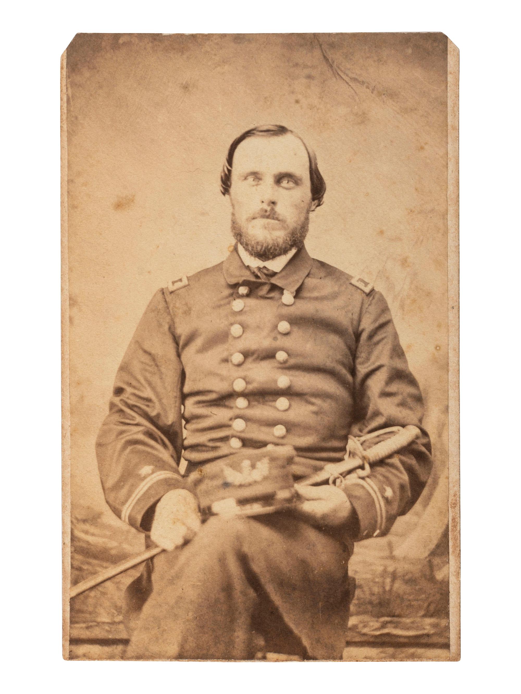 [CIVIL WAR]. CDV of Acting Master Jeremiah C. Wentworth (1811-1864) with Civil War-date letters written by Wentworth while serving aboard the USS Daffodil .