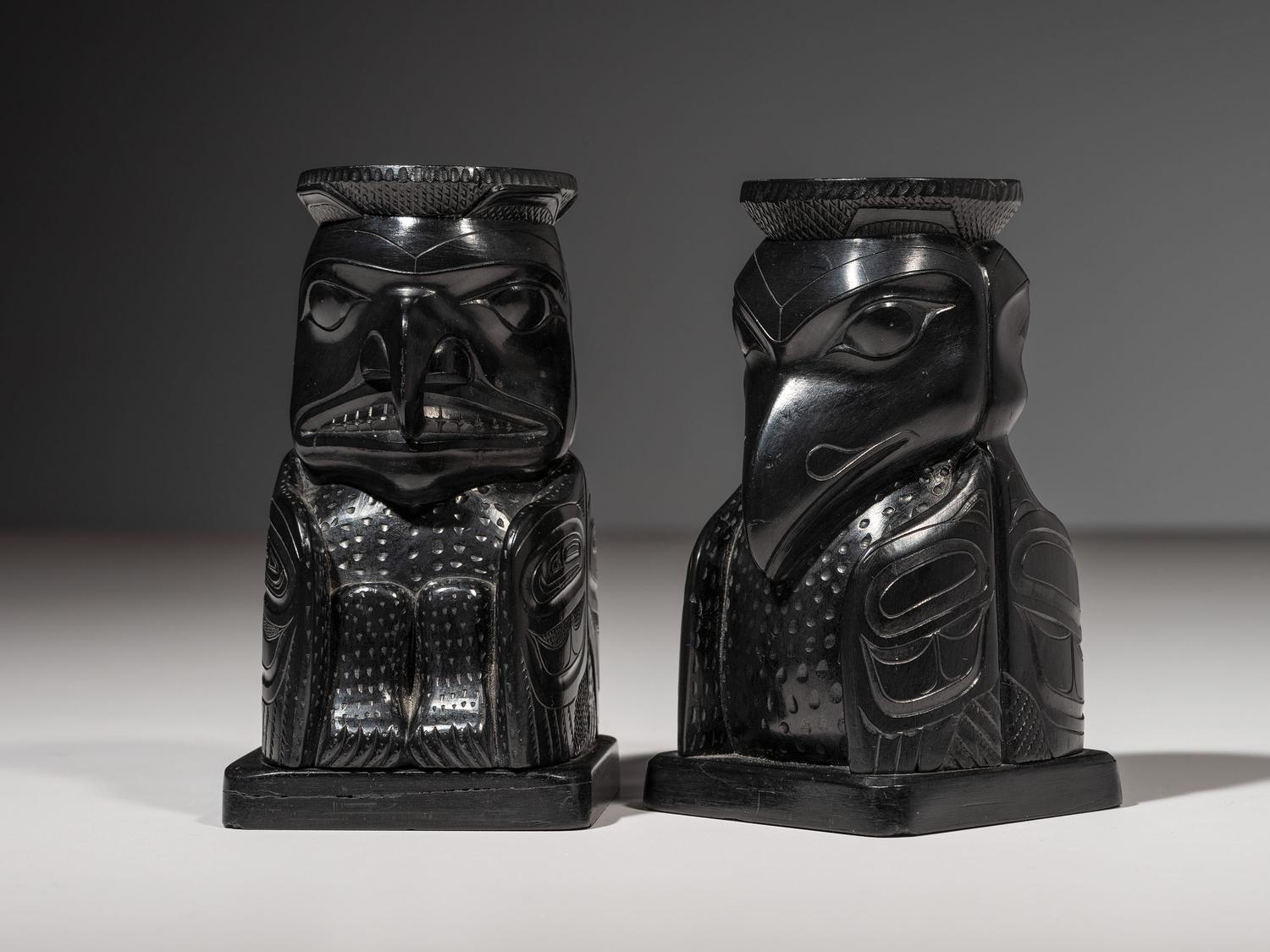 Haida Argillite Candlestick Holders
