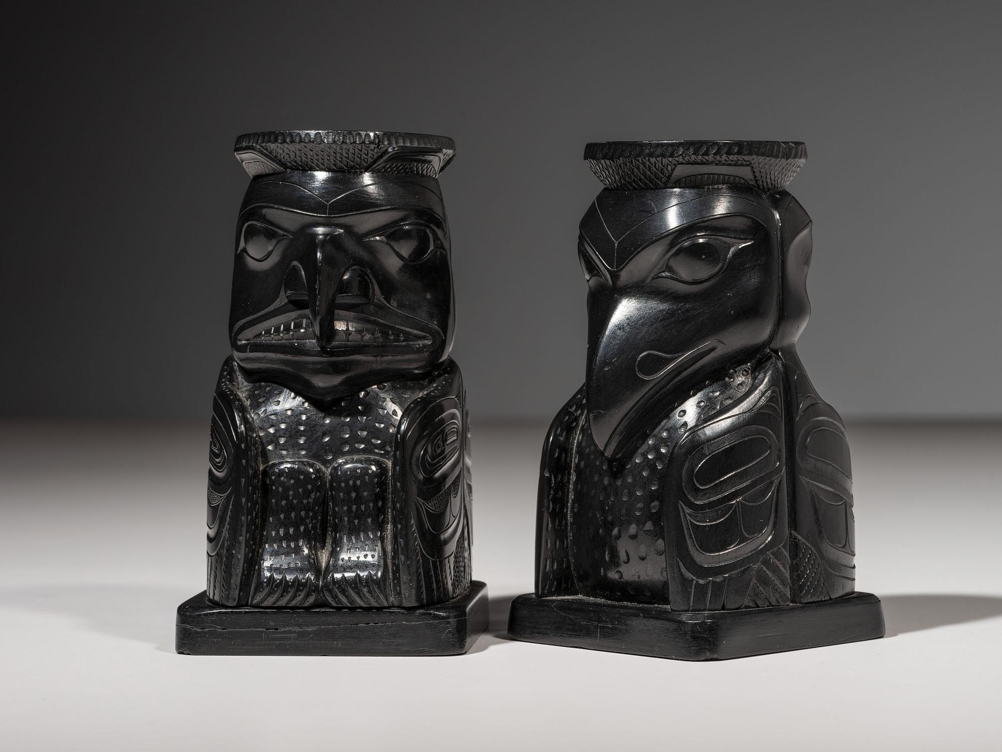 Haida Argillite Candlestick Holders