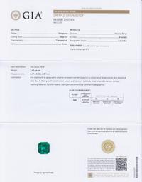 A 2.63 Carat Octagonal Step Cut Emerald,