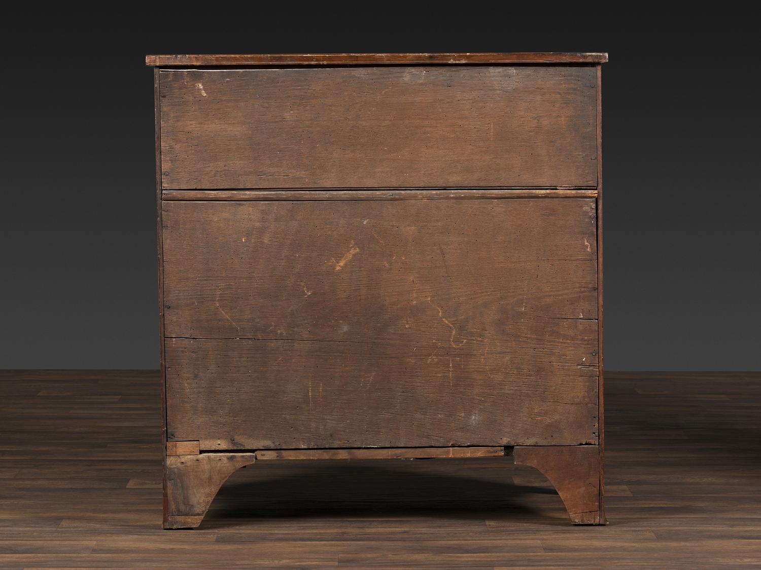 A Federal Bookend, Vine and Leaf Inlaid Cherrywood Chest of Drawers