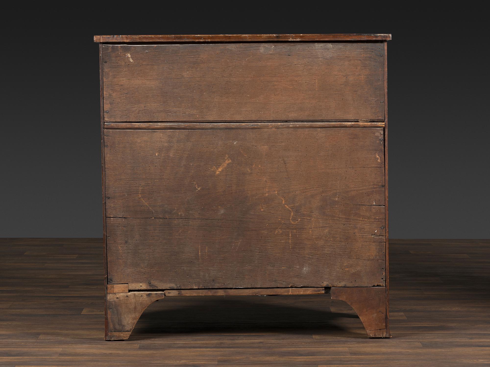 A Federal Bookend, Vine and Leaf Inlaid Cherrywood Chest of Drawers