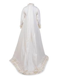 Cotton Satin Striped Women's Nightgown, 1870s