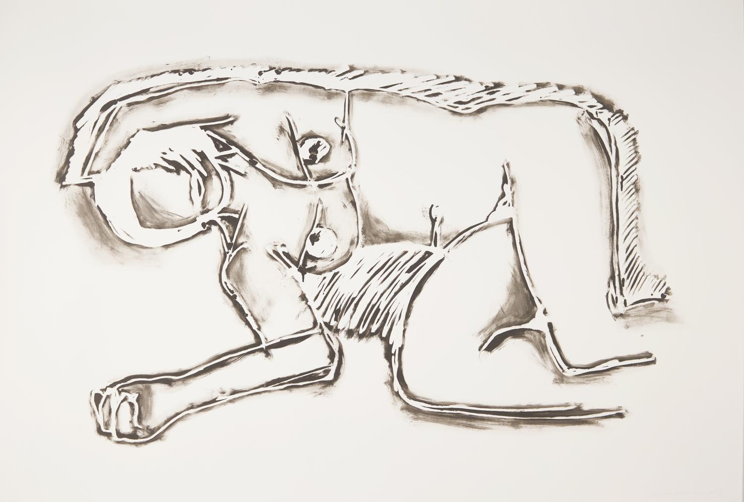 Tom Wesselmann (American, 1931-2004) — Monica Lying on Her Side with Scribbles, 1990