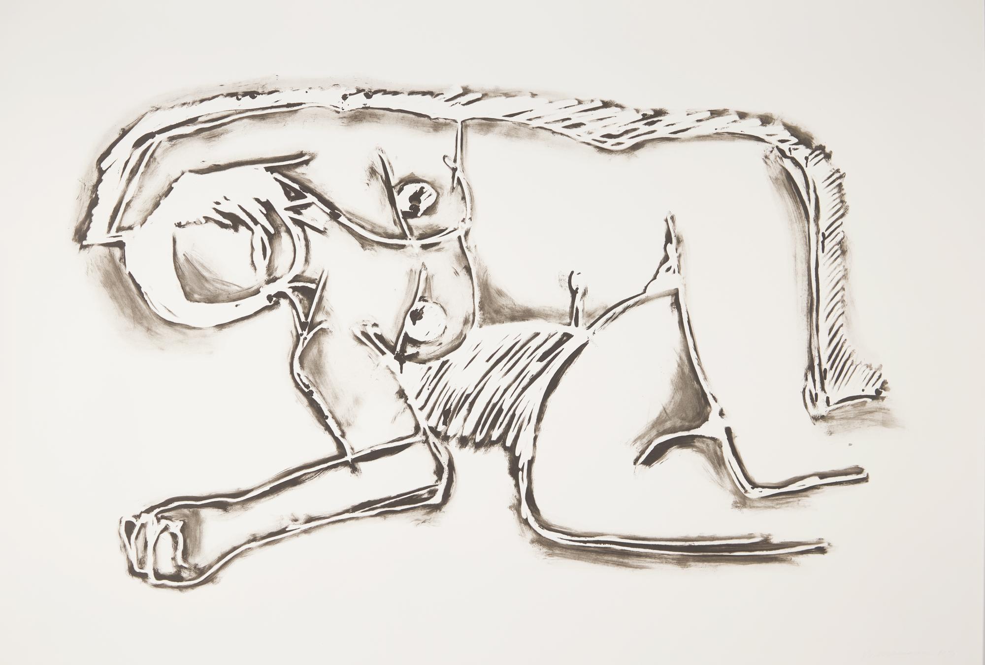 Tom Wesselmann (American, 1931-2004) — Monica Lying on Her Side with Scribbles, 1990