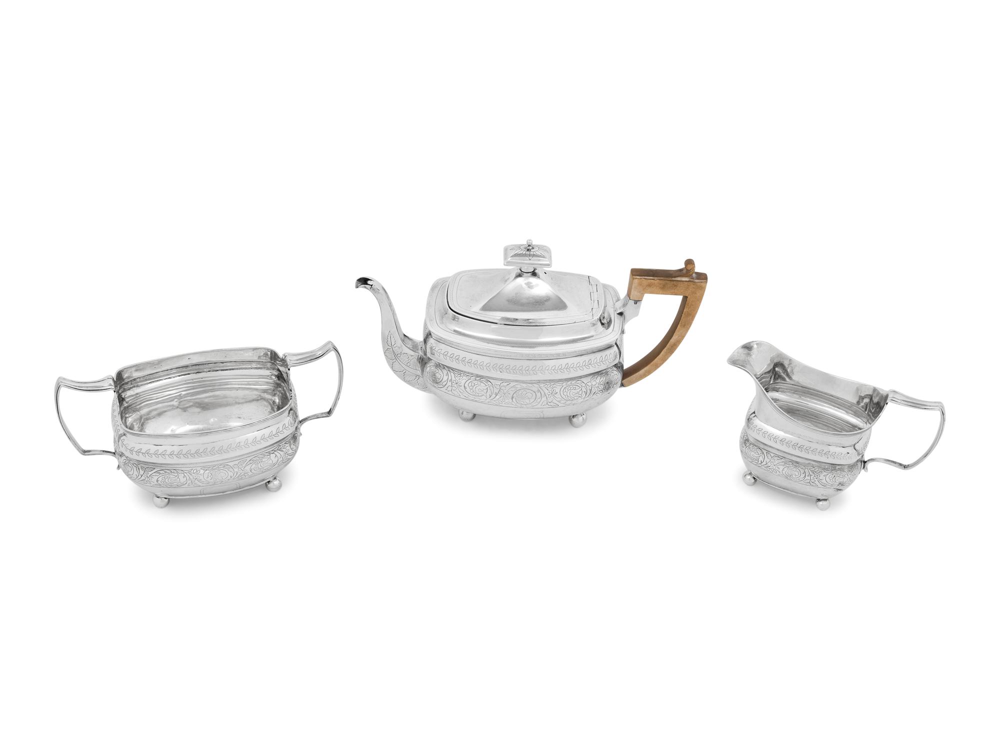 A George III Silver Three-Piece Tea Service