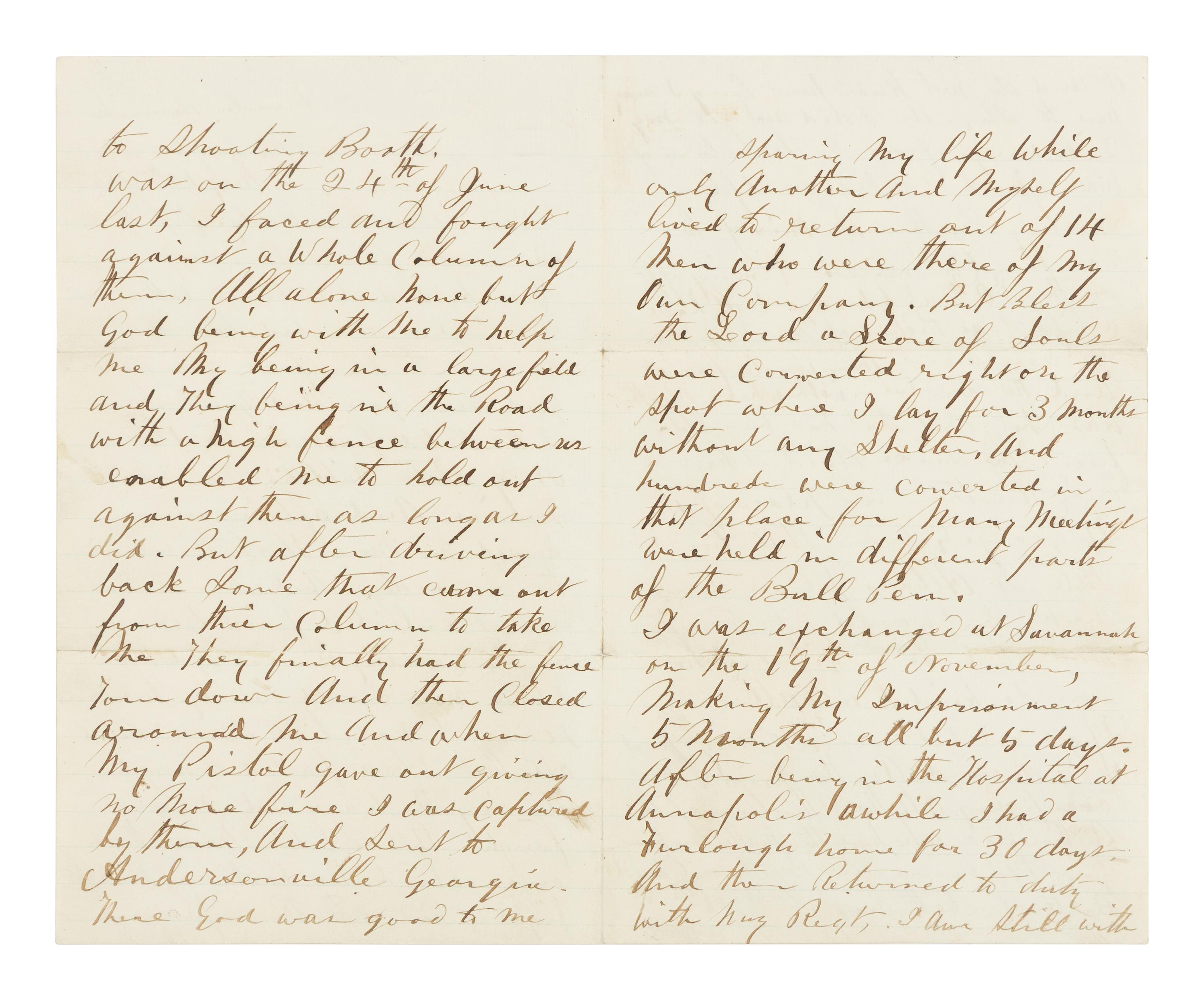 [LINCOLN ASSASSINATION] CORBETT, Thomas H. ("Boston") (ca 1832- 1888). Autograph letter, signed ("Boston Corbett") to "Brother Eddy." Washington, D.C., 13 May 1865.