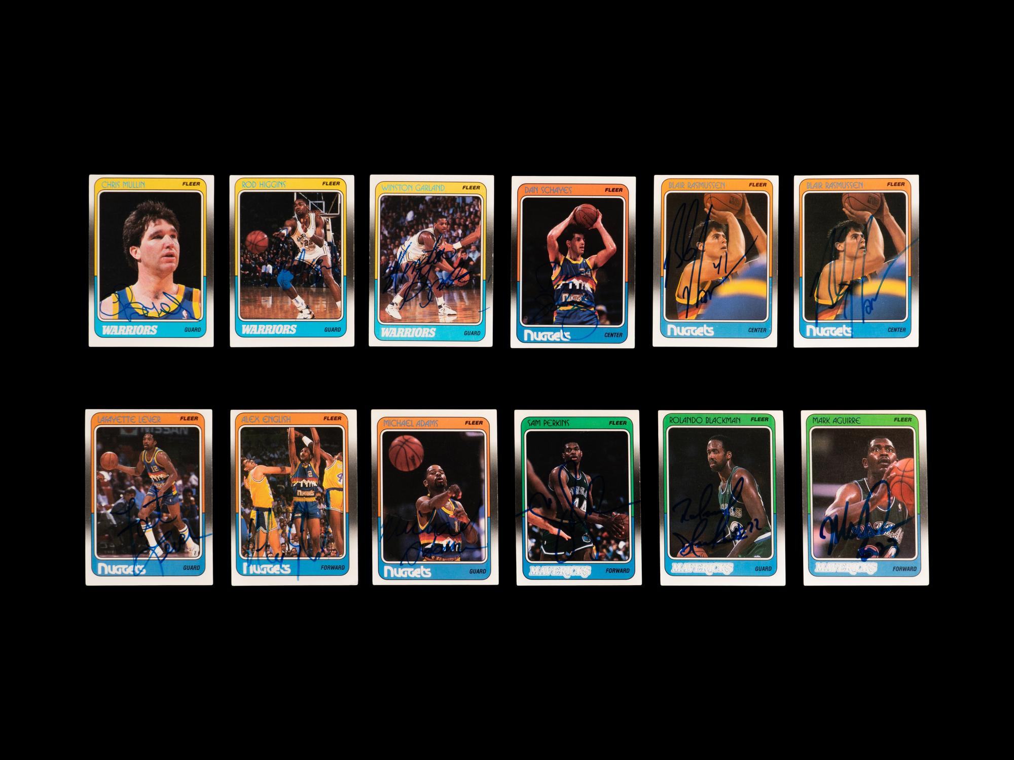A Collection of 1988 Fleer Signed Autograph Basketball Cards (52)