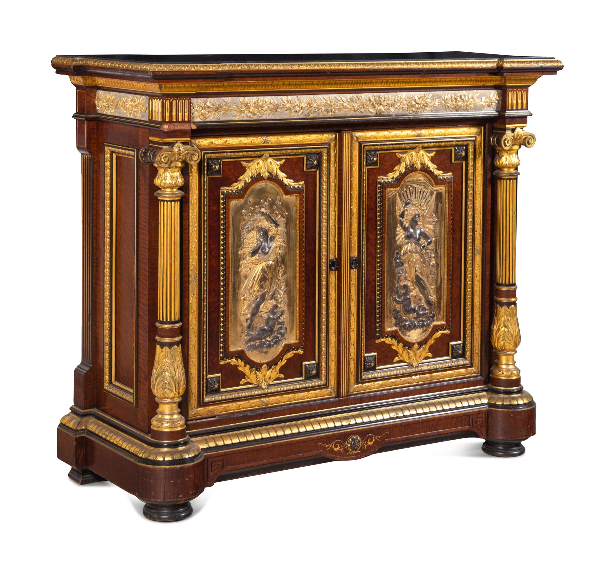 A Gilt Bronze Mounted Marble-Top Sideboard
