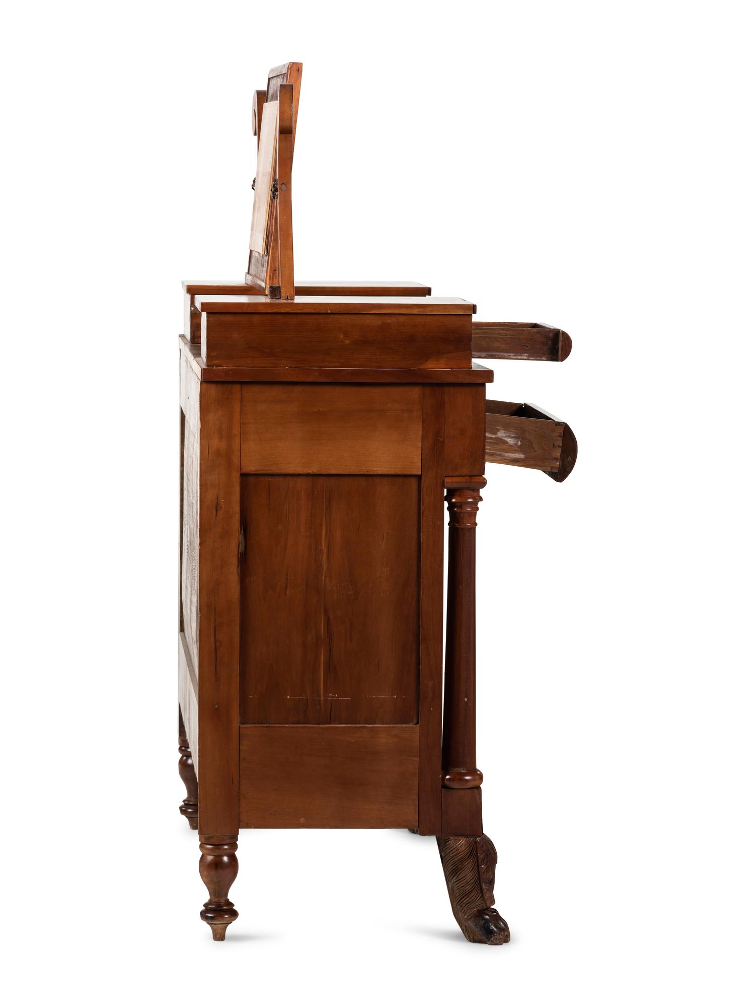 A Classical Figured Cherrywood and Mahogany Veneered Dresser