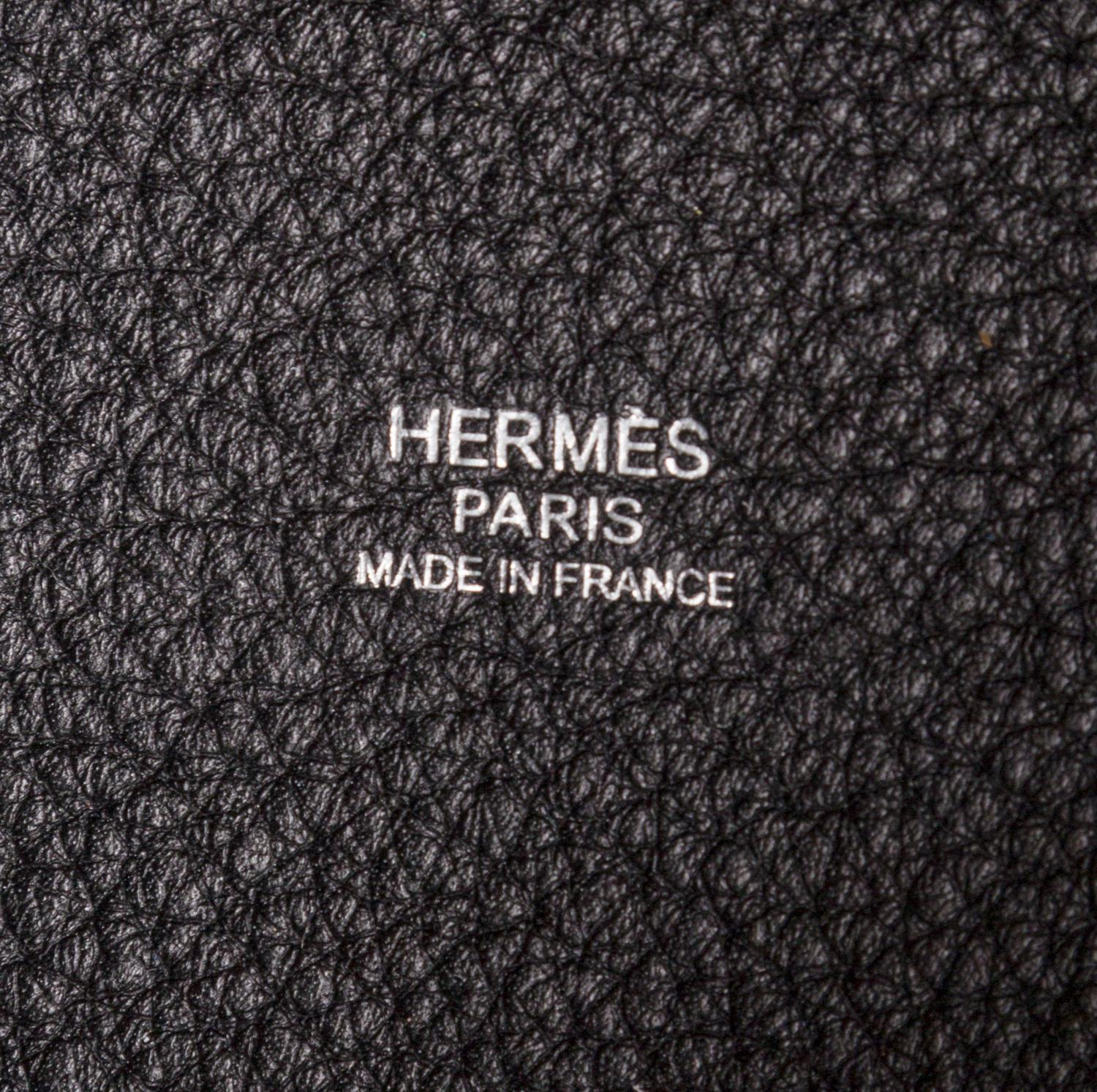 A Hermes Black Taurillon Clemence Picotin MM Handbag, 9" x 8.5" x 7".