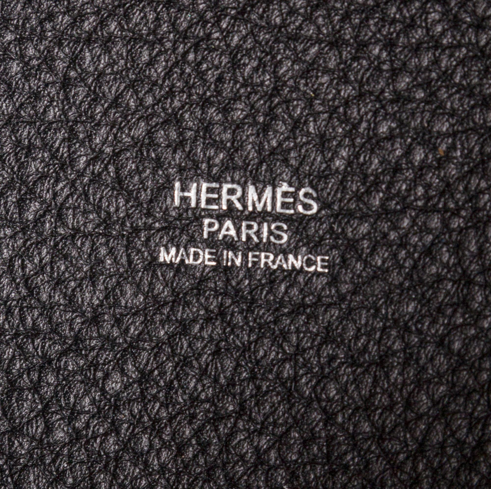 A Hermes Black Taurillon Clemence Picotin MM Handbag, 9" x 8.5" x 7".