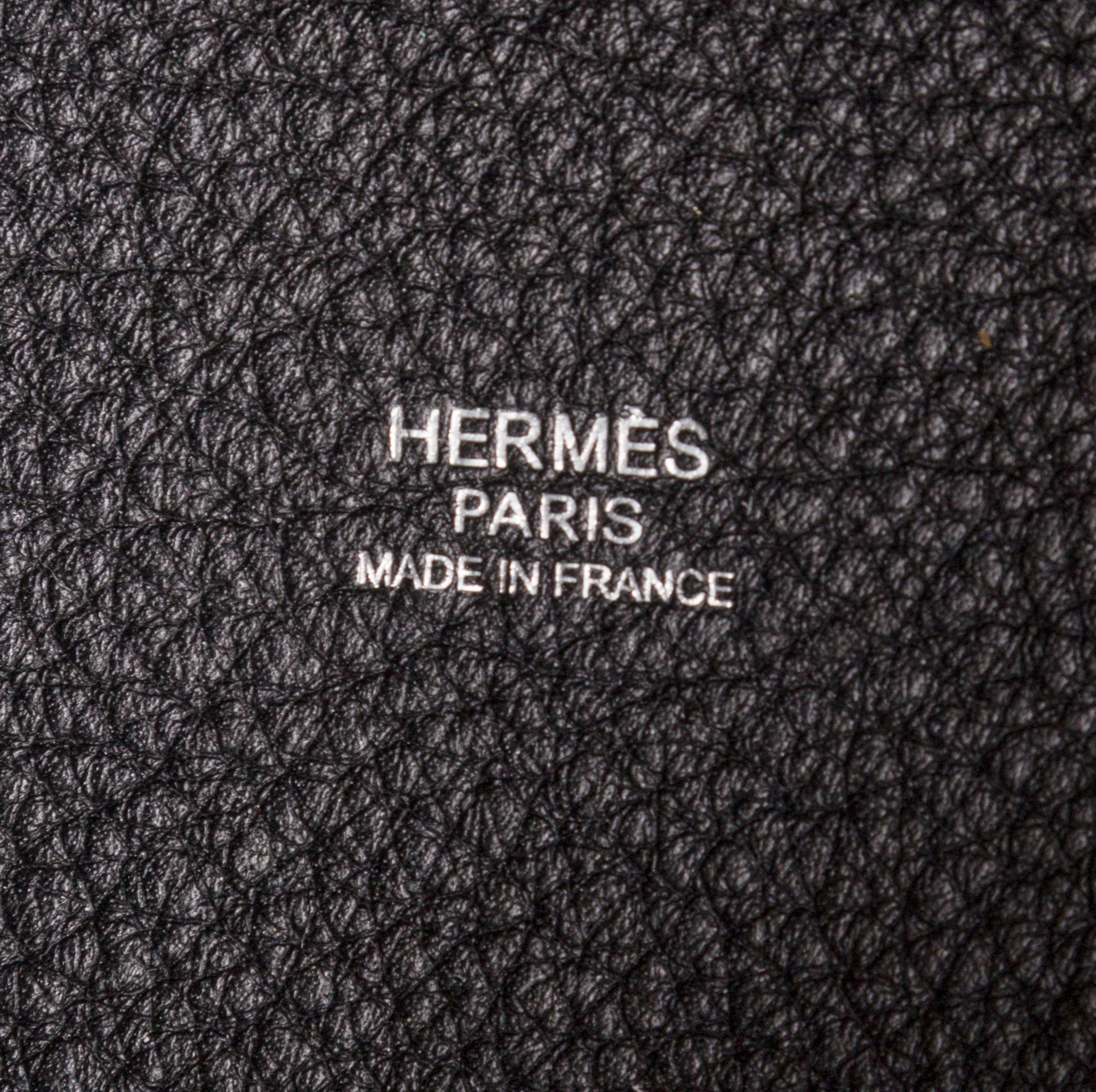 A Hermes Black Taurillon Clemence Picotin MM Handbag, 9" x 8.5" x 7".