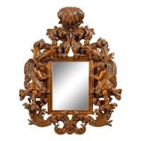 An Italian Baroque Style Carved Walnut Mirror