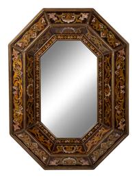 A Pair of Reverse Painted Glass Mirrors — 20TH CENTURY