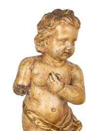 A Pair of Italian Carved and Parcel Gilt Cherubs — 19TH CENTURY