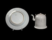 Two Chinese Grisaille Decorated Porcelain Wares