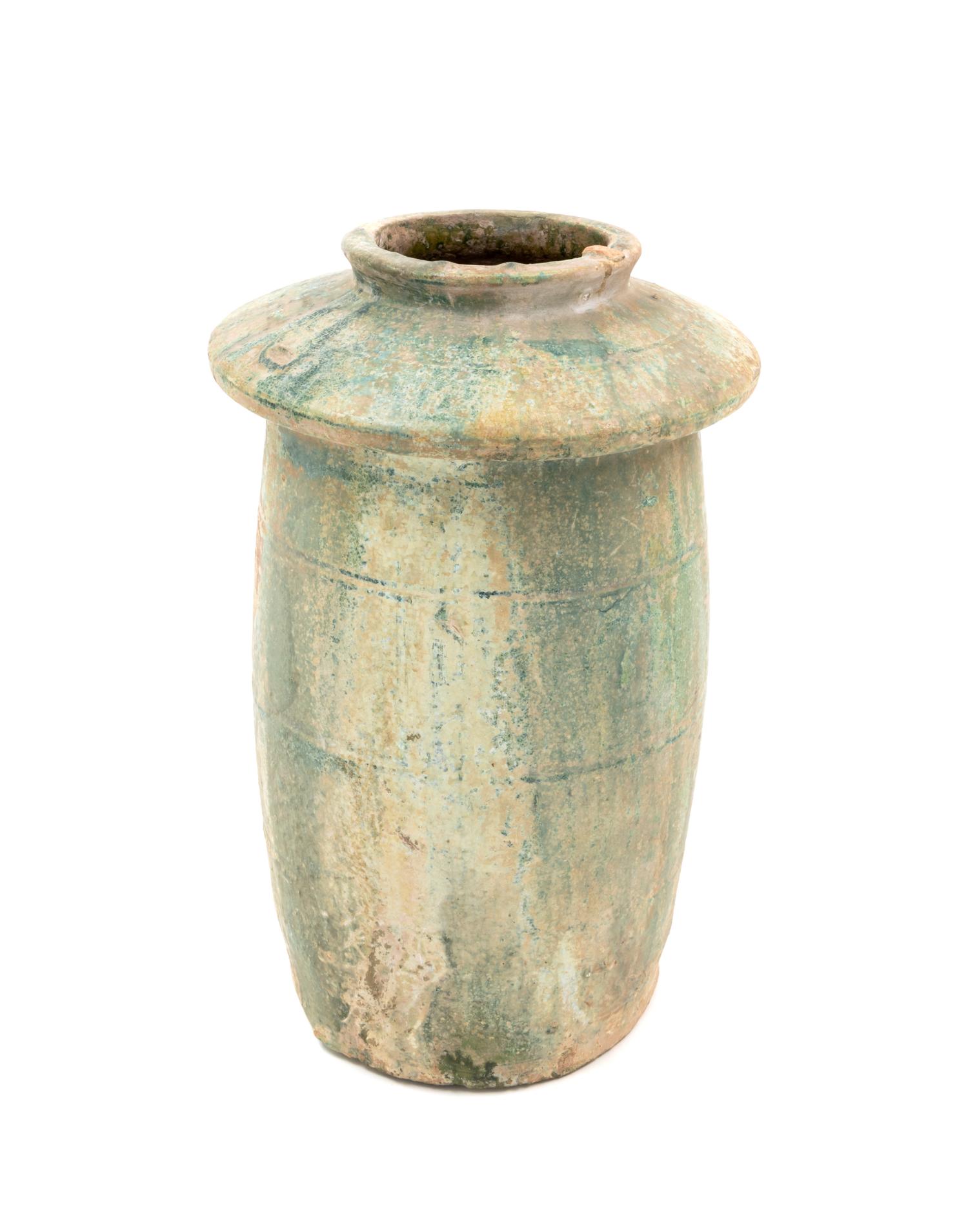 A Green-Glazed Model of a Granary Height 12 inches. — HAN DYNASTY (206 B.C.E.-220 C.E.)