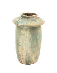 A Green-Glazed Model of a Granary Height 12 inches. — HAN DYNASTY (206 B.C.E.-220 C.E.)