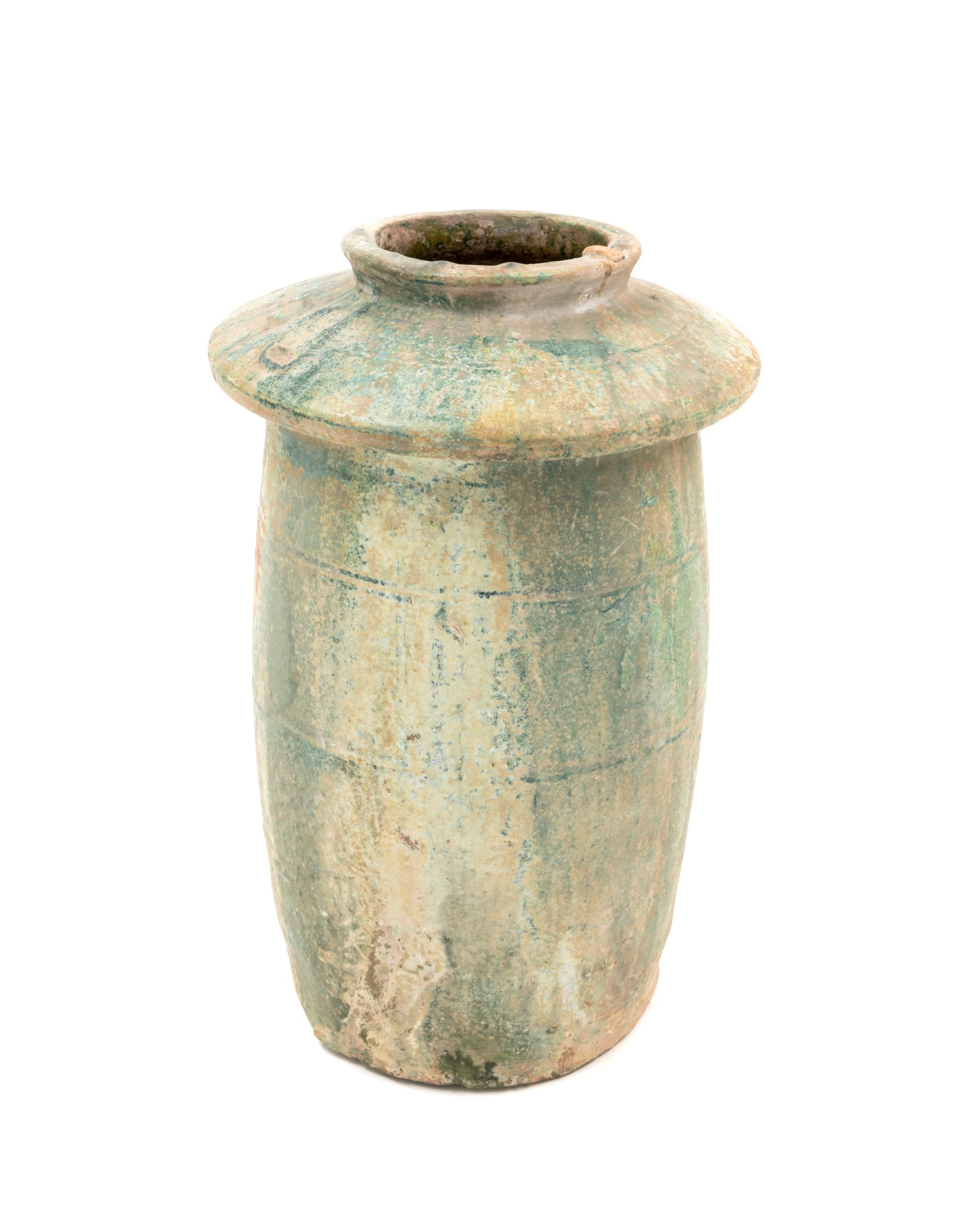A Green-Glazed Model of a Granary Height 12 inches. — HAN DYNASTY (206 B.C.E.-220 C.E.)