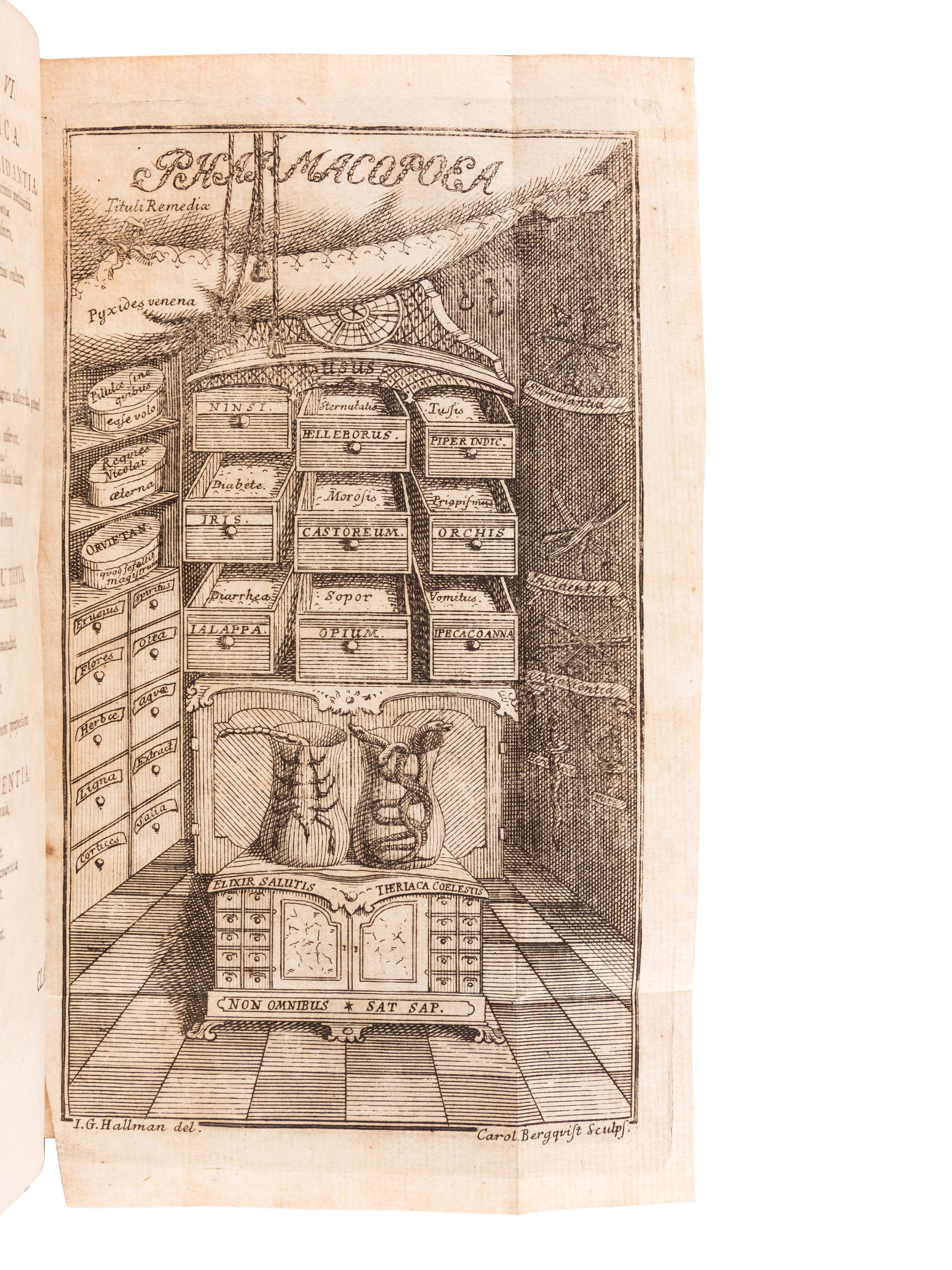 LINNAEUS, Carolus (1707-1778). Materia Medica, Liber I. de Planti s. Stockholm: Laurentius Salvius, 1749.