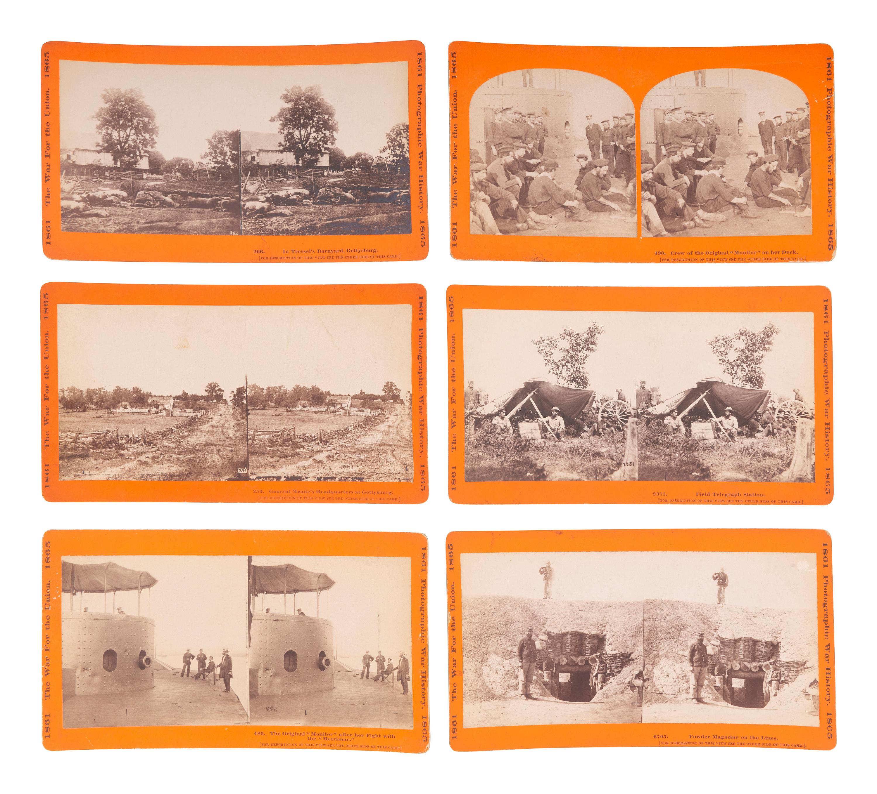 [CIVIL WAR]. A group of 23 stereoviews featuring significant locations and events throughout the war. Hartford, CT: Taylor & Huntington, ca 1890s.