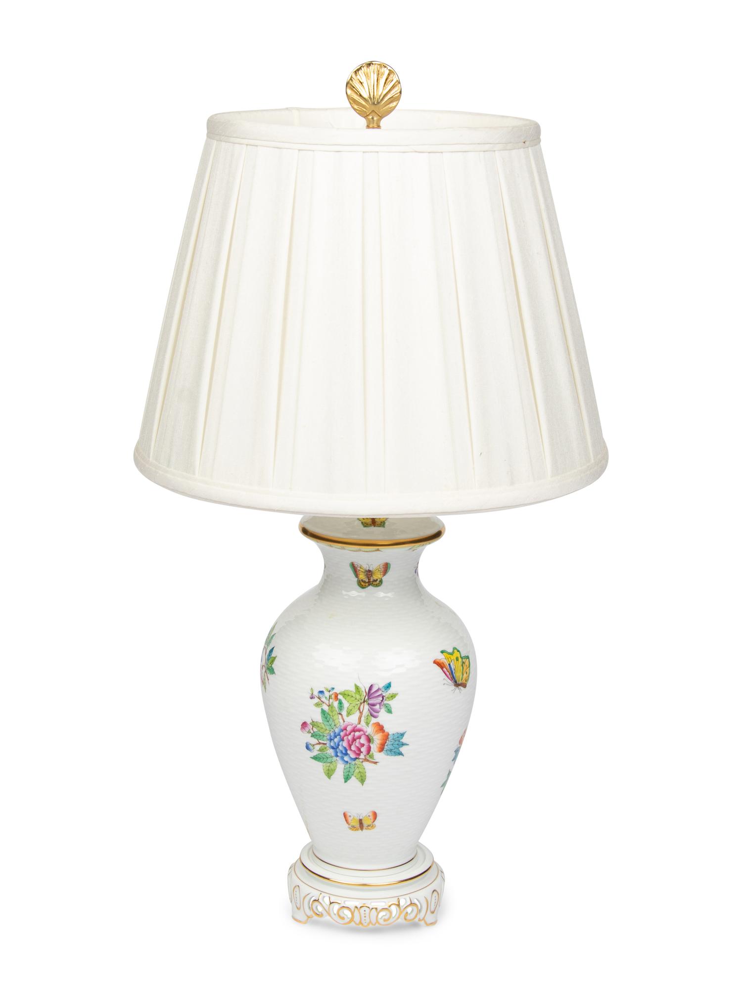 A Herend Porcelain Queen Victoria Lamp