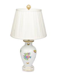 A Herend Porcelain Queen Victoria Lamp