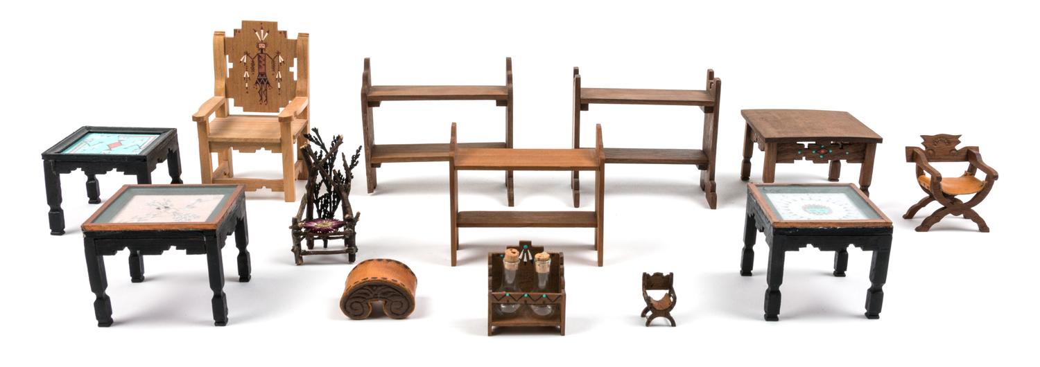 A Group of Thirteen Southwestern Style Furniture Articles — Joe and Kay Franek and others